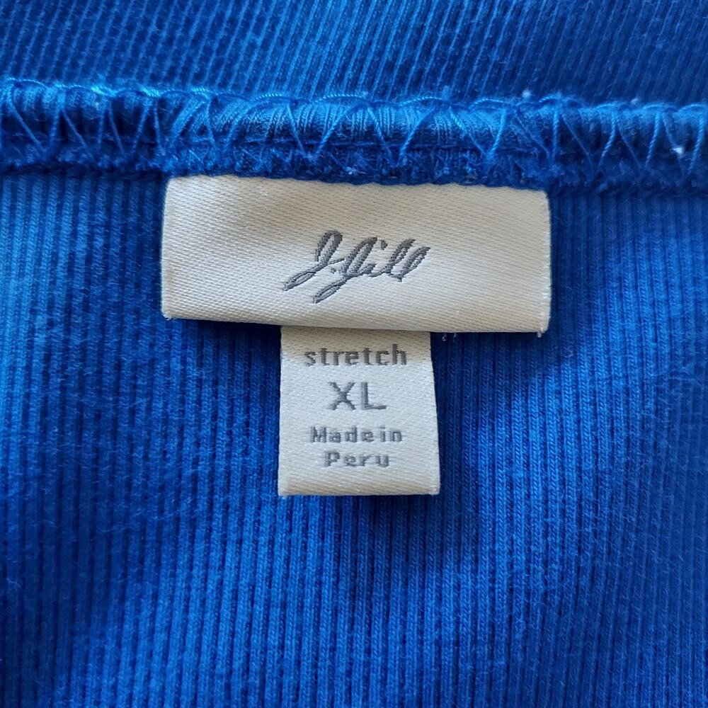 J. Jill Blue Ribbed Scoop Neck Top Size XL - Picture 10 of 11
